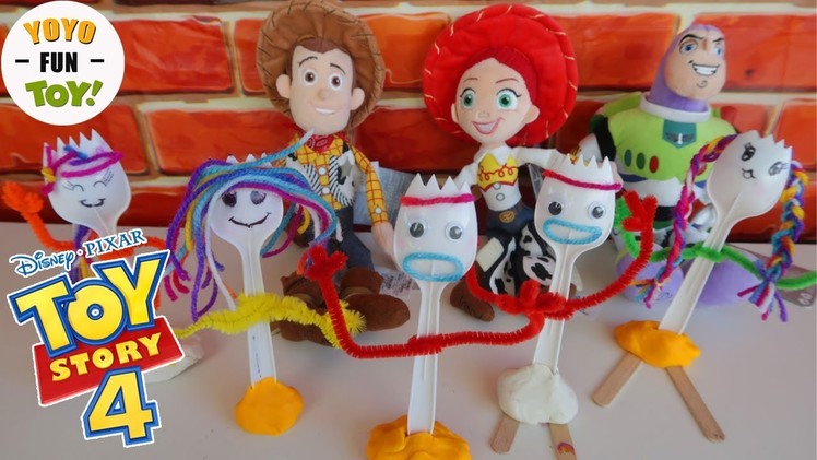Toy Story 4 Forky - How to Make Forky DIY Kids Craft - Woody Jessie Buzz Lightyear
