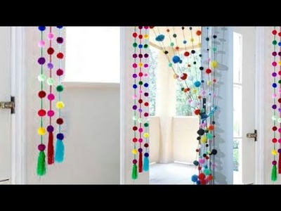 Wonderful pompom door hanging | DIY Room Decor idea with Wool | DIY Crafts for Home Decoration
