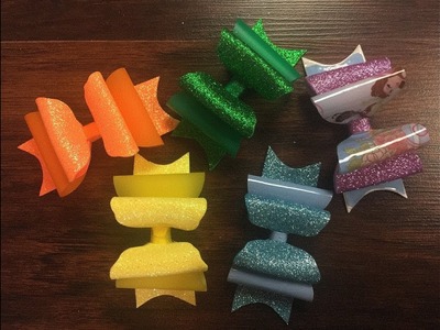 DIY: How to make hair bows out of recycled plastic folders and Foam sheets