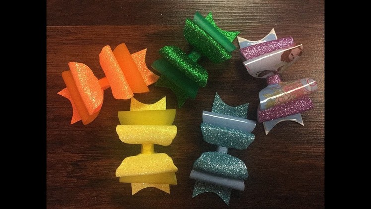 DIY: How to make hair bows out of recycled plastic folders and Foam sheets