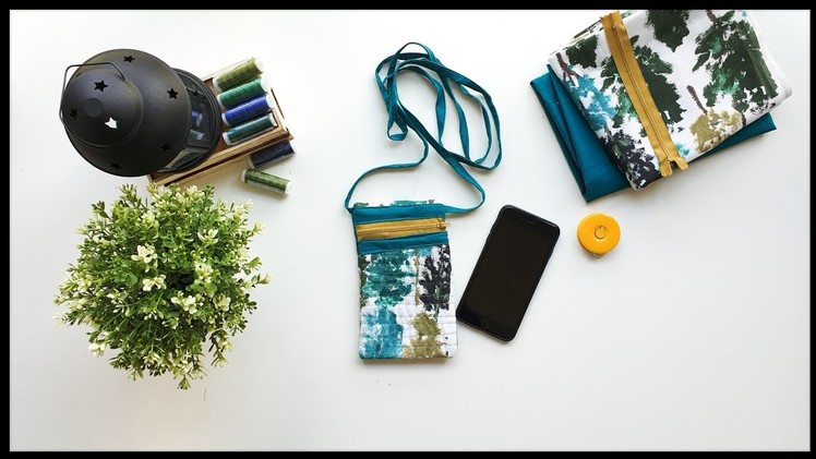 DIY - How to make simple Mobile Pouch (easy sew for beginners)