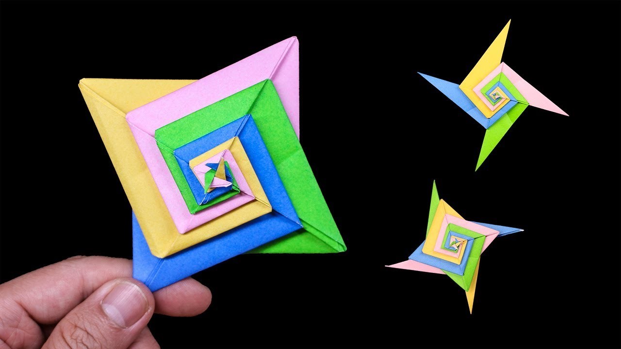 Easy Origami Paper Ninja star 4 Points