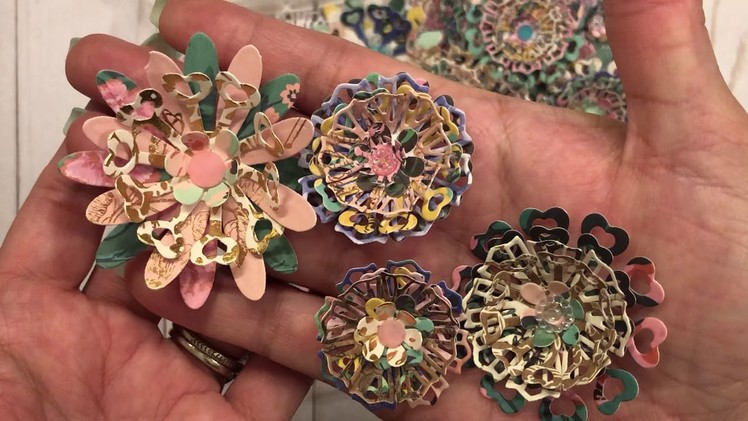 Flower embellies using Maggie Holmes paper scraps and Aliexpress dies