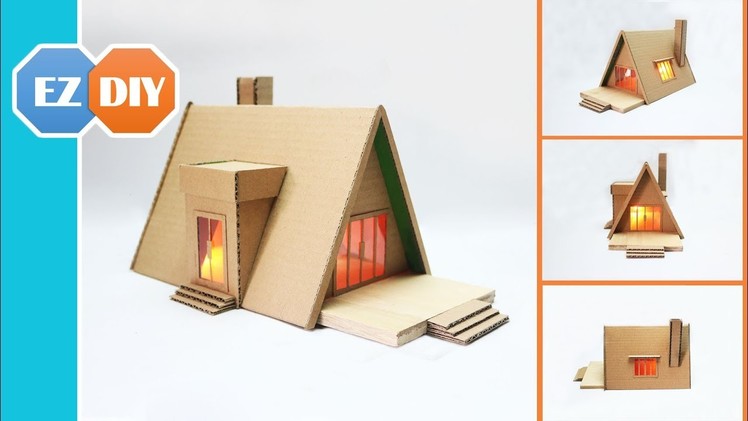 How to Make a Beautiful Romantic House from Cardboard - Cardboard DIY Project