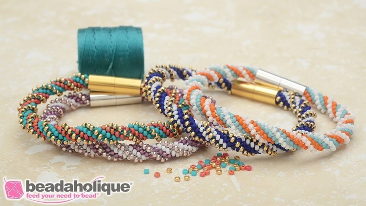 How to Make the Spiral 12 Warp Kumihimo Bracelet Kits by Beadaholique