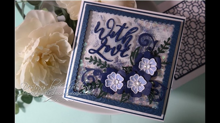 Blue & White Shaker Card with Card Making Magic