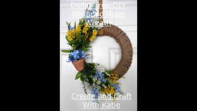 Dollar Tree DIY Wrapped Rope Wreath Spring Florals