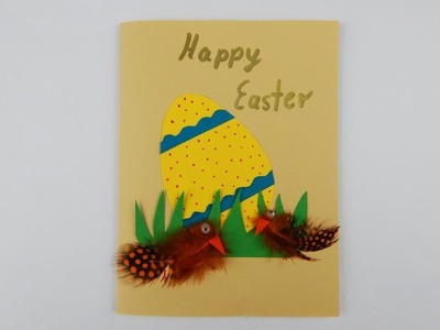 Easter card with egg and chicks DIY scrapbooking Osterkarte mit Ei und Kücken