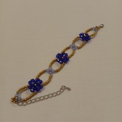 Handmade Golden Royal Blue Bracelet