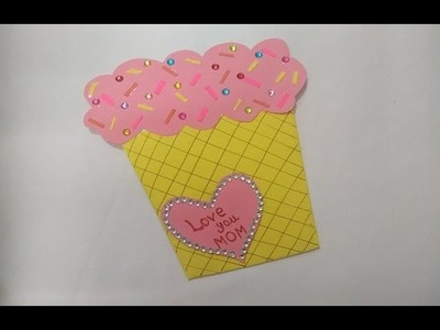 Handmade Mother's Day Greeting Card | Cupcake Card for MOM | Easy card for Mother's Day
