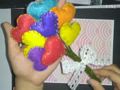 How to make a Bouquet. DIY Handmade Felt Heart Bouquet. Diy Gift ideas