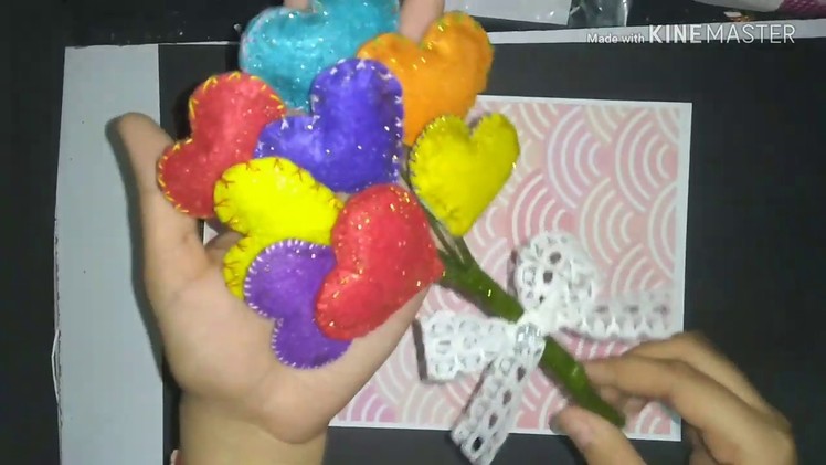 How to make a Bouquet. DIY Handmade Felt Heart Bouquet. Diy Gift ideas