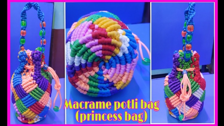 How to make macrame handmade potli bag( princess bag) design no#2#