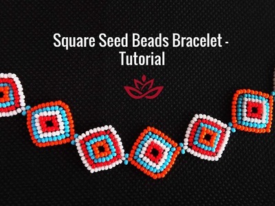 Square Beaded Bracelet or Necklace - Tutorial. Ethno style.