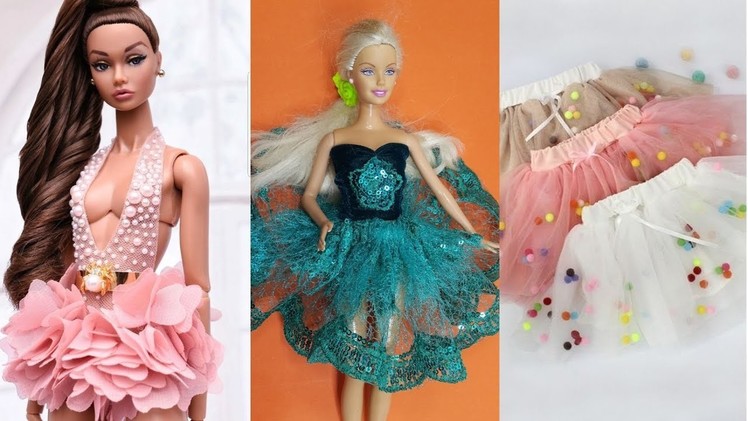 Super Barbie Skirt Tutorial & Pom Pom Doll Dresses | Clever Barbie Hacks And Crafts