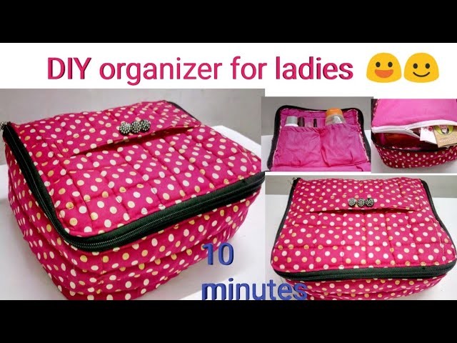 Very easy DIY zipper box bag. multipurpose organizer.cosmetics bag.underwear organizer. travel bag