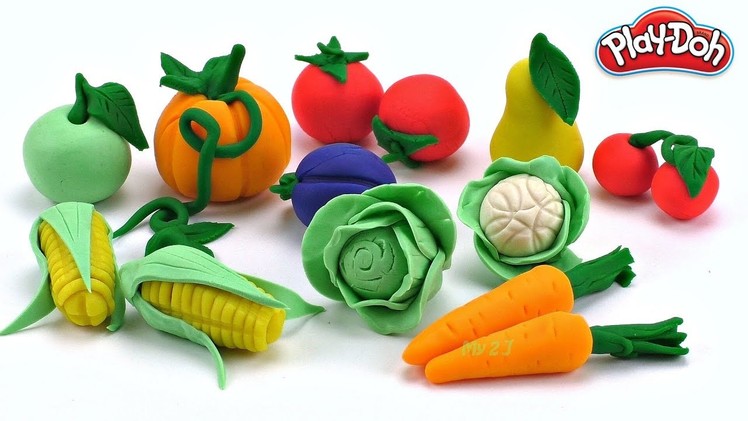 DIY How to Make & learn fruits and vegetables with Play Doh Learn Colors for Kids