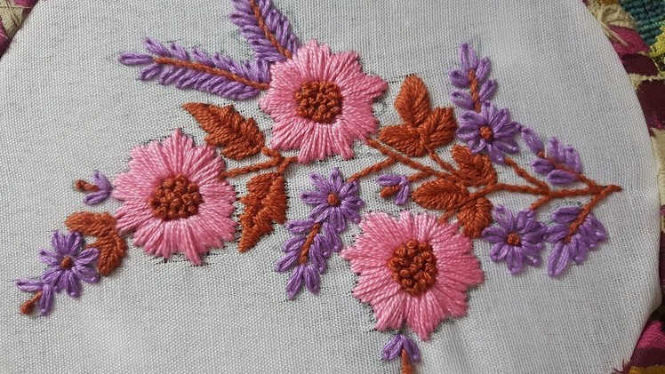 Easy hand embroidery simple satin bail border stitch hand work design