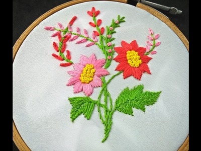 Hand Embroidery | Fantasy Flower Stitch | Fantasy Flower Embroidery | Flower Embroidery Tutorial
