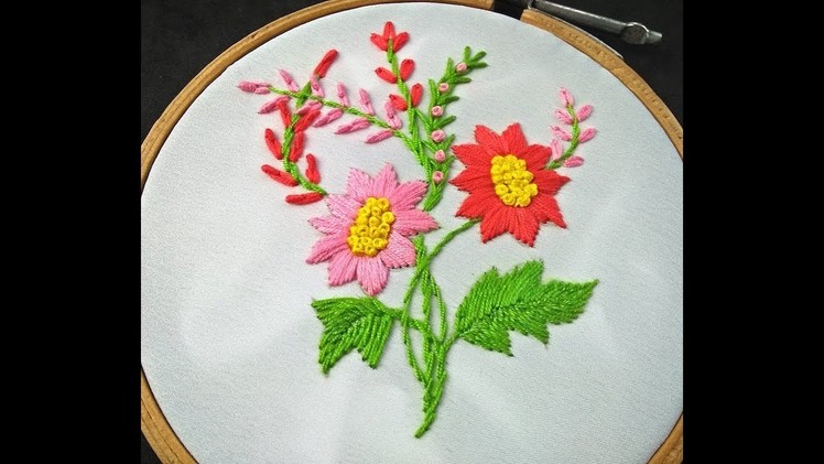 Hand Embroidery | Fantasy Flower Stitch | Fantasy Flower Embroidery | Flower Embroidery Tutorial