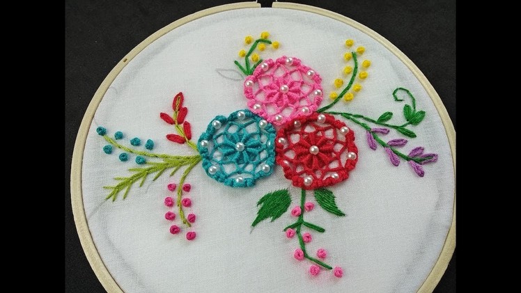 Hand Embroidery | Whipped Spider Web Embroidery | Flower Embroidery Tutorial For Beginners