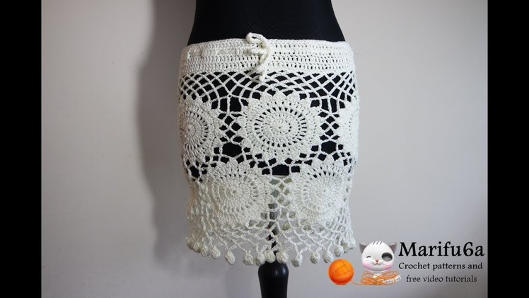 How to crochet amazing summer beach skirt by marifu6a