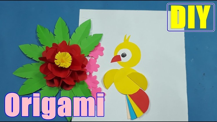 How To Make an Easy Chicks Origami Kreasi Anak Anak,Gunting Tempel Bentuk Itik Anak Ayam DIY Origami