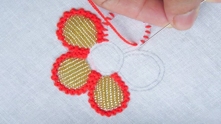 Modern Hand Embroidery, Beautiful Flower Embroidery with Beads