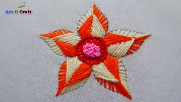 Modern hand embroidery flower design|fantasy flower stitch