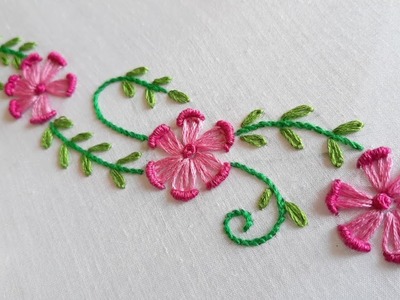 New Floral Border Design (Hand Embroidery Work)
