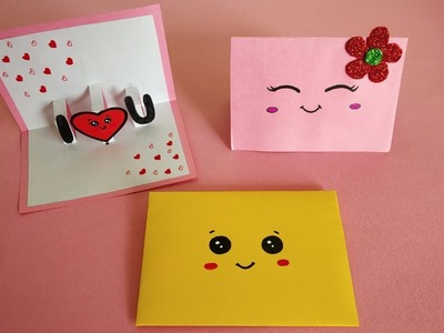 Quick and Easy Love Pop-up Card with envelope for Valentines Day. Marriage Anniversary