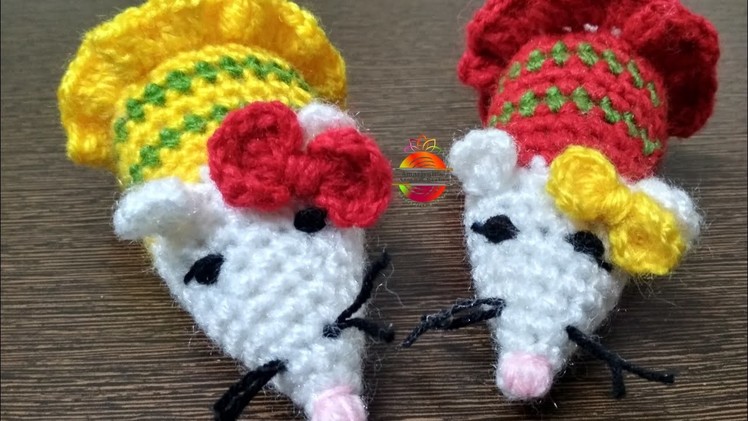 Beautiful and cute little Ms Mouse amigurumi. #amigurumi #mouse #softtoy #christmas
