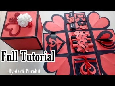 Black&Red Explosion Box Tutorial || Full Tutorial step by step || Love Explosion BOXTutorial
