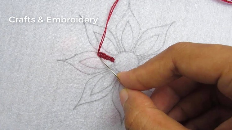 Hand embroidery, Beautiful flower embroidery tutorial, Easy Flower embroidery design