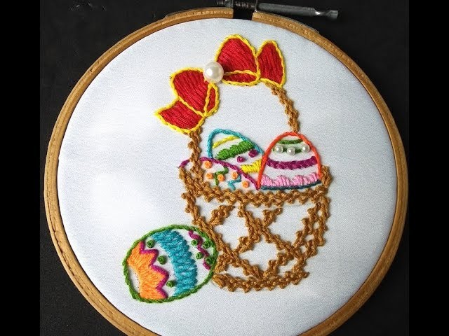 Hand Embroidery | Easter Egg Basket Embroidery | Colourful Egg Basket Embroidery Tutorial