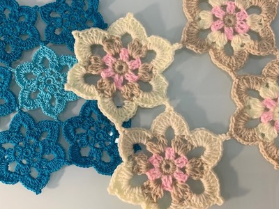 HOW TO MAKE FLOWER MOTIF AND JOIN AS YOU GO