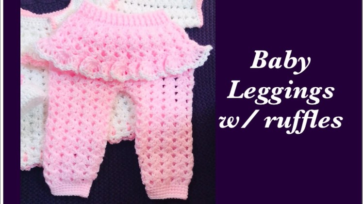 LEFT How to: Newborn baby girl pants | leggings trousers with ruffles 0-6M - Crochet for Baby #185
