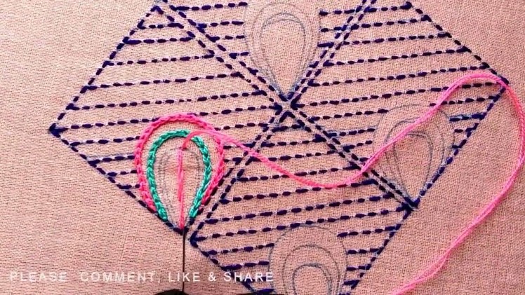 Nakshi kantha design stitch 32,how to stitch nakshi kantha,নকশী কাঁথা সেলাই