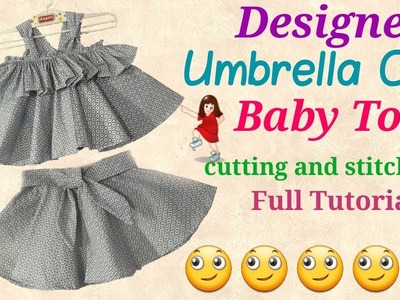 New Design Umbrella cut Top for Baby Girl Cutting and stitching. by simple cutting