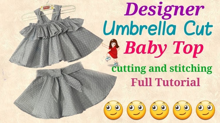 New Design Umbrella cut Top for Baby Girl Cutting and stitching. by simple cutting