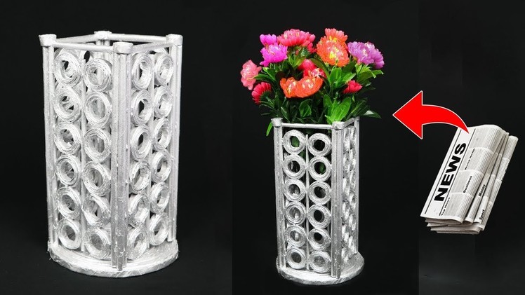 Newspaper Flower Vase | Flower Vase Ideas. Flower Vase Making | Home Decoration Ideas (2019)