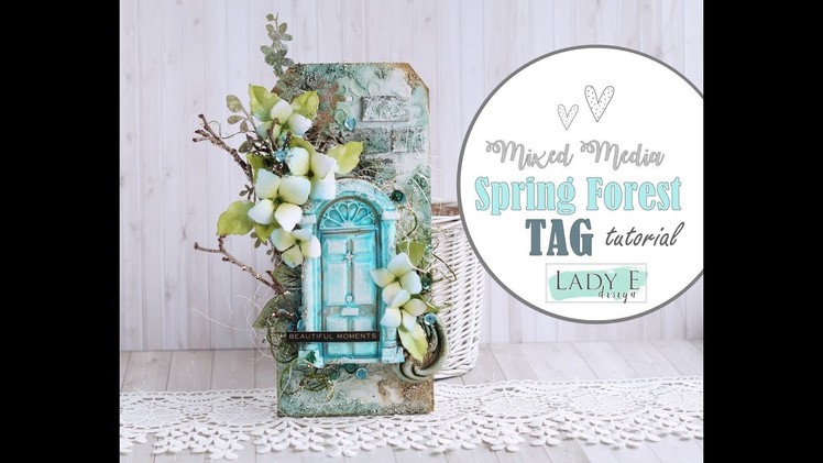 Spring Forest Mixed Media Tag Step by step for Instagram Hop