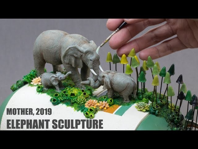 Time-Lapse : Elephants Sculpture "Mother"