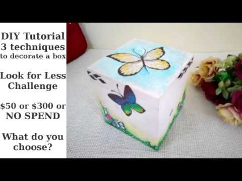 3 DIY Tutorials for Decorative Decoupage Painted Box - Look for Less Challenge