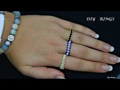 Beaded ring in less than 10 minutes.  DIY beaded rings. Very easy pattern