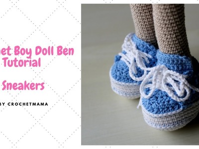 Crochet Sneakers for Boy Doll Ben