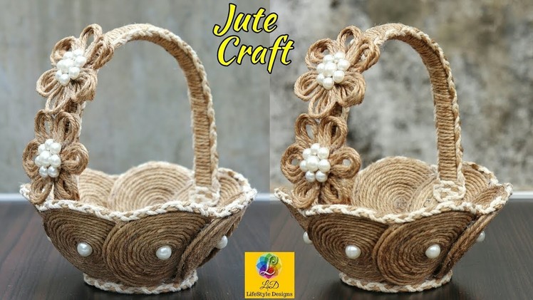 DIY Flower Basket with Jute Rope and Cardboard | Jute Rope Flower Basket | Jute and Cardboard Craft