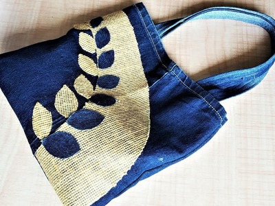 DIY Hand Bag From Old Jeans, Old Cloth Reuse Ideas