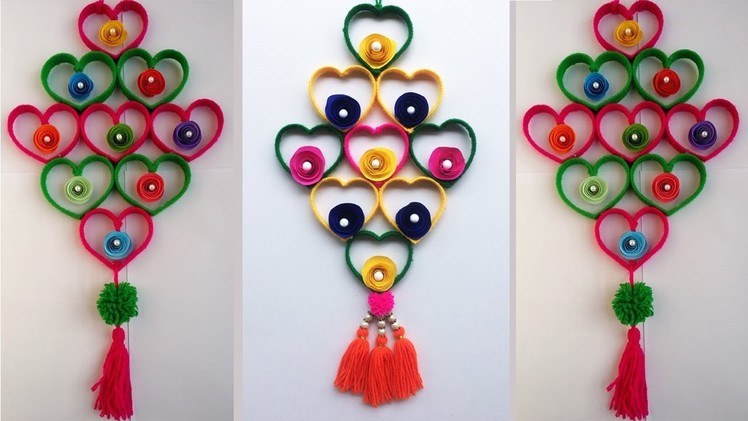 DIY Woolen crafts. Empty plastic bottle craft idea. best out of waste. Woolen design. Hanging