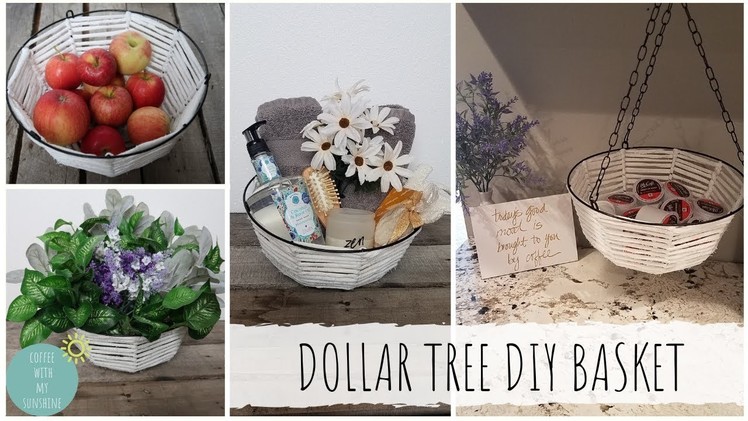 DOLLAR TREE DIY BASKET | $2 | K CUP HOLDER | FRUIT | BATHROOM | KITCHEN | DECOR | FARMHOUSE| KEURIG